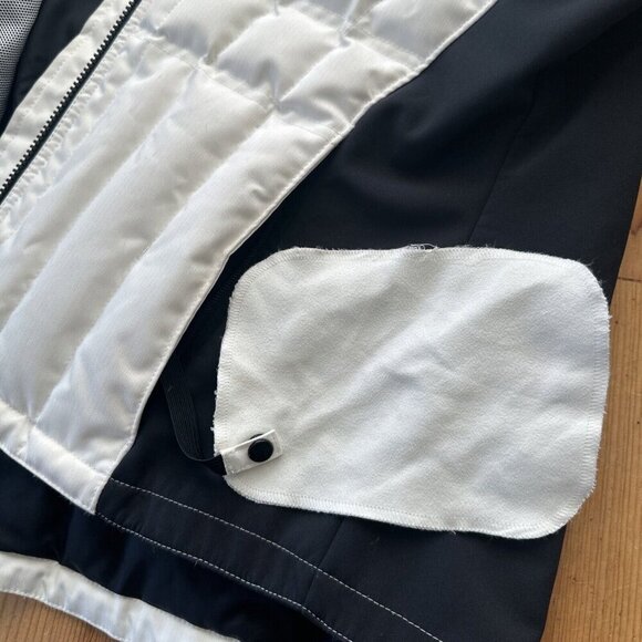 Obermeyer Down Coat Womens 12 White Black Duck Puffer Circuit Ski Snow - Picture 5 of 15